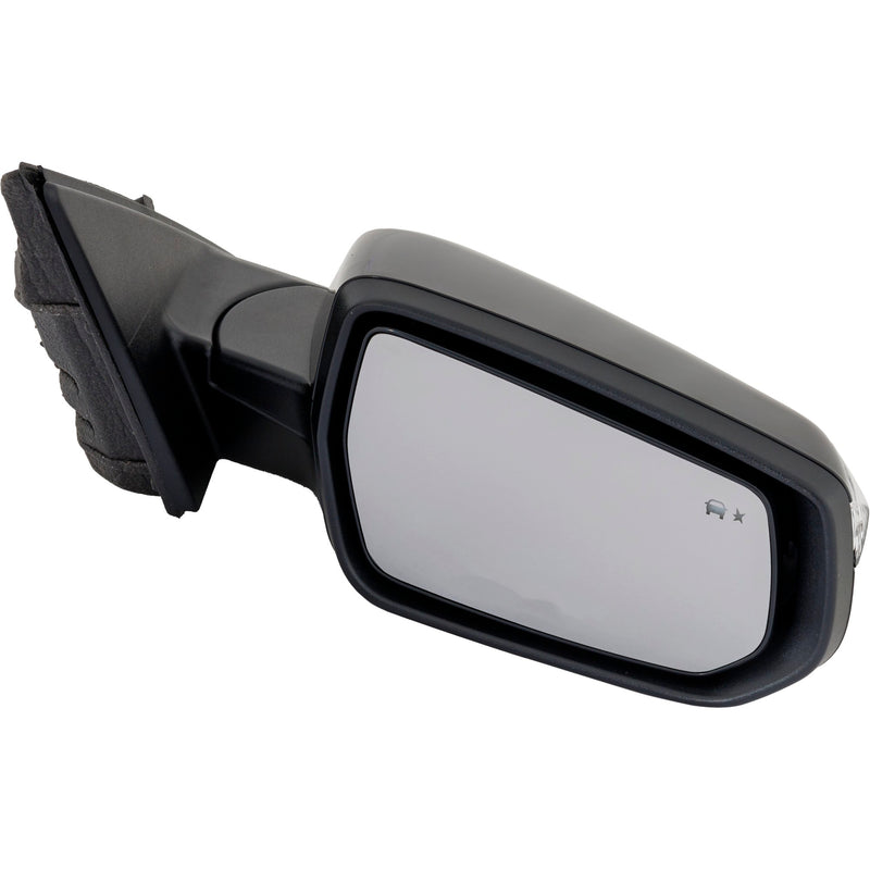Driver and Passenger Side Mirrors, Power, Manual Folding, Heated, Paintable, In-Housing Signal Light, With Memory, Without Puddle Light, Without Auto-Dimming, With Blind Spot Detection in Glass