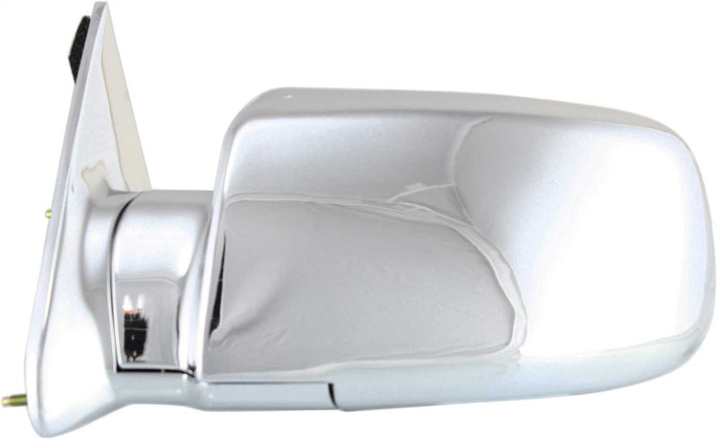 Driver and Passenger Side Non-Towing Mirrors, Manual Adjust, Manual Folding, Non-Heated, Chrome, Without Signal Light, Without memory, Without Puddle Light, Without Auto-Dimming