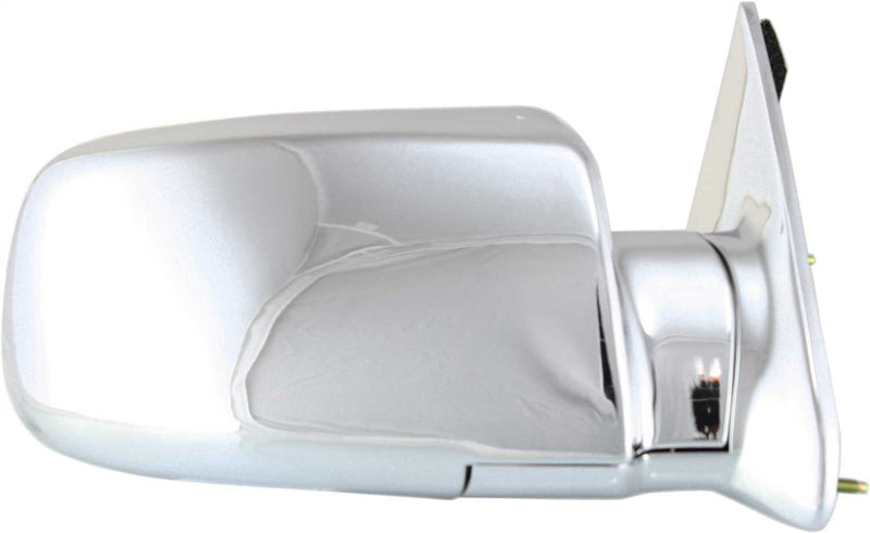 Driver and Passenger Side Non-Towing Mirrors, Manual Adjust, Manual Folding, Non-Heated, Chrome, Without Signal Light, Without memory, Without Puddle Light, Without Auto-Dimming