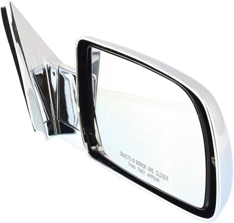 Driver and Passenger Side Non-Towing Mirrors, Manual Adjust, Manual Folding, Non-Heated, Chrome, Without Signal Light, Without memory, Without Puddle Light, Without Auto-Dimming