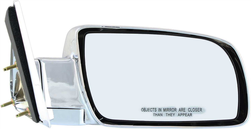 Driver and Passenger Side Non-Towing Mirrors, Manual Adjust, Manual Folding, Non-Heated, Chrome, Without Signal Light, Without memory, Without Puddle Light, Without Auto-Dimming
