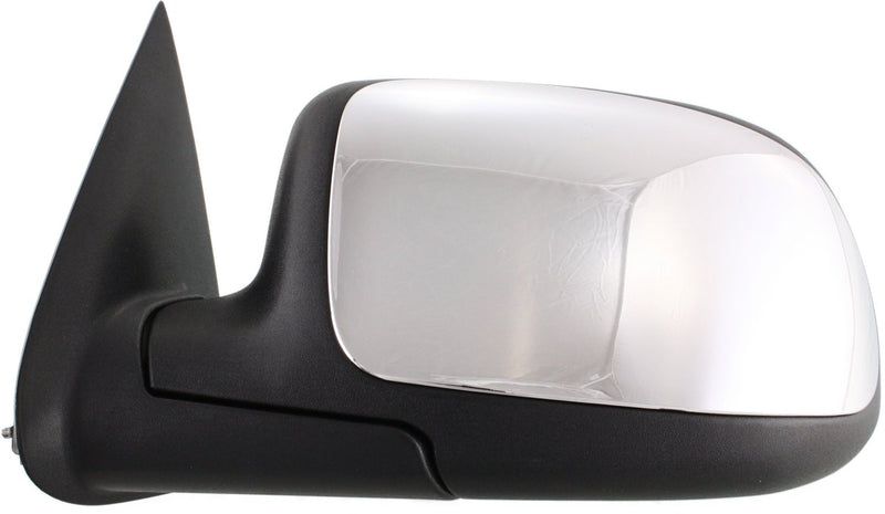 Driver and Passenger Side Non-Towing Mirrors, Manual Adjust, Manual Folding, Non-Heated, Chrome, Without Signal Light, Without memory, Without Puddle Light, Without Auto-Dimming | GM1320208,GM1321208