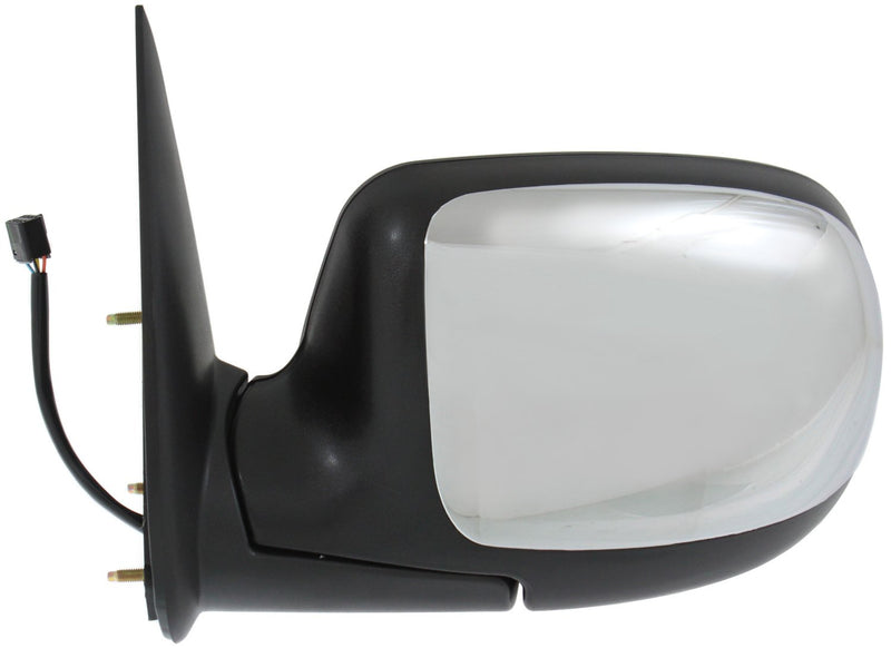 Driver and Passenger Side Mirrors, Non-Towing, Power, Manual Folding, Heated, Chrome, Without Signal Light, Without memory, Without Puddle Light, Without Auto-Dimming, Without Blind Spot Feature | GM1320173,GM1321173