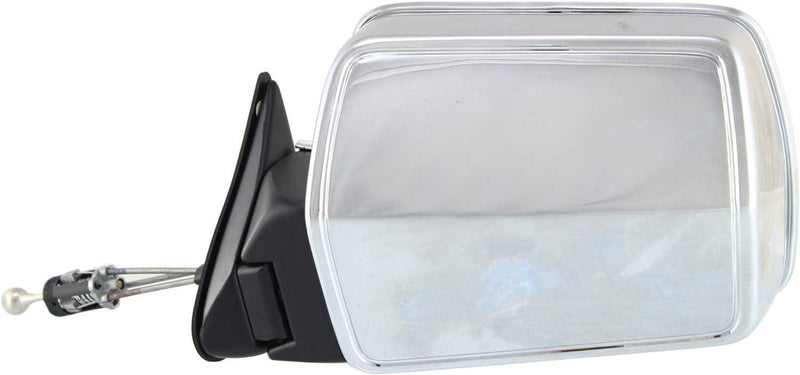 Driver and Passenger Side Mirrors, Manual Remote, Non-Folding, Non-Heated, Chrome, Without Signal Light, Without memory, Without Puddle Light, Without Auto-Dimming, Without Blind Spot Feature