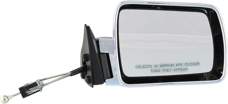 Driver and Passenger Side Mirrors, Manual Remote, Non-Folding, Non-Heated, Chrome, Without Signal Light, Without memory, Without Puddle Light, Without Auto-Dimming, Without Blind Spot Feature