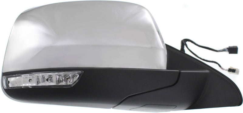 Driver and Passenger Side Mirrors, Power, Heated, Manual Folding, Chrome, without Blind Spot Feature