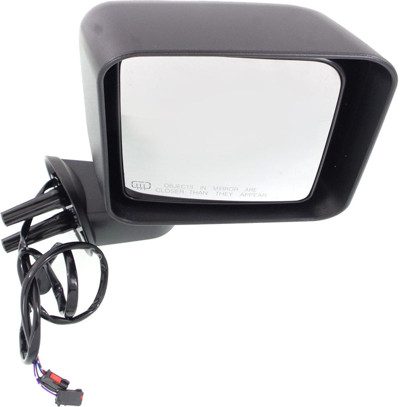 Driver and Passenger Side Mirrors, Power, Manual Folding, Heated, Textured Black, Without Signal Light, Without memory, Without Puddle Light, Without Auto-Dimming, Without Blind Spot Feature | CH1321390,CH1320390