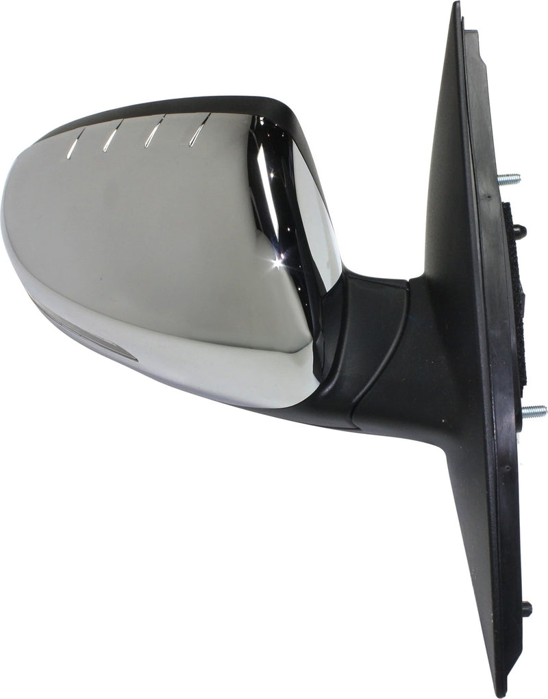 Driver and Passenger Side Non-Towing Mirrors, Power, Power Folding, Heated, Chrome, In-housing Signal Light, Without memory, Without Puddle Light, Without Auto-Dimming | KI1321169,KI1320169