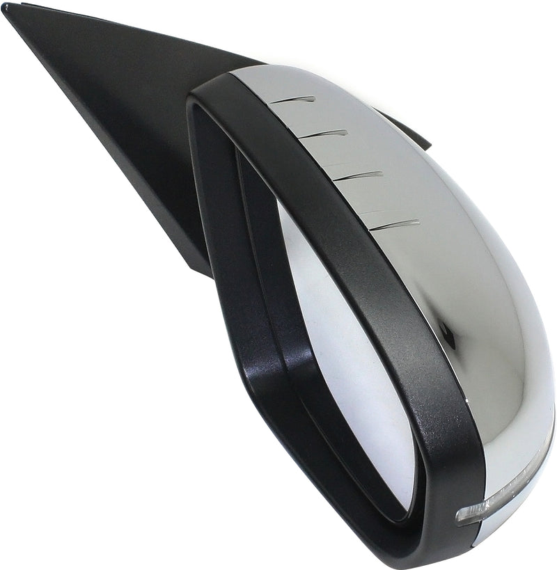 Driver and Passenger Side Non-Towing Mirrors, Power, Power Folding, Heated, Chrome, In-housing Signal Light, Without memory, Without Puddle Light, Without Auto-Dimming | KI1321169,KI1320169