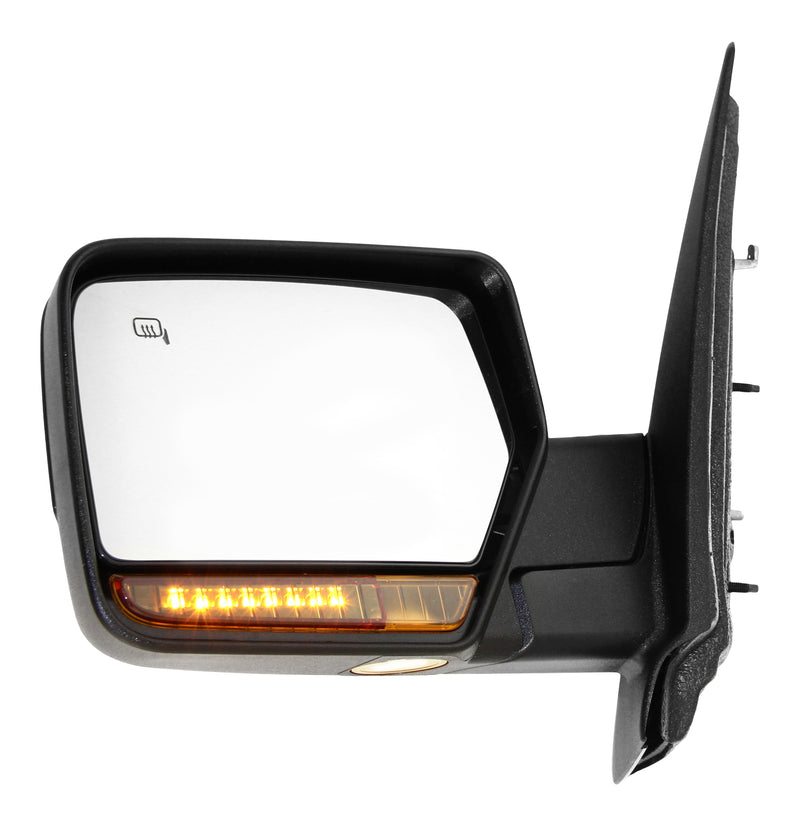 Driver and Passenger Side Mirrors, Non-Towing, Power, Power Folding, Heated, Chrome, In-housing Signal Light, With memory, With Puddle Light, Without Auto-Dimming, Without Blind Spot Feature | FO1320391,FO1320377,FO1321391,FO1321377