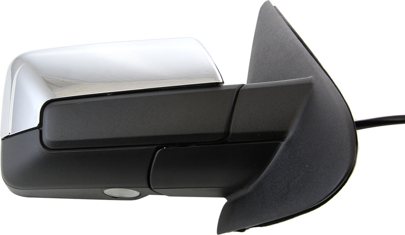 Driver and Passenger Side Mirrors, Non-Towing, Power, Power Folding, Heated, Chrome, In-housing Signal Light, With memory, With Puddle Light, Without Auto-Dimming, Without Blind Spot Feature | FO1320391,FO1320377,FO1321391,FO1321377