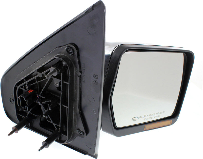 Driver and Passenger Side Mirrors, Power, Heated, Manual Folding, Chrome, Standard Type, New Body Style | FO1320332,FO1321332