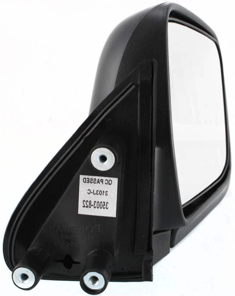 Driver and Passenger Side Mirrors, Manual Adjust, Manual Folding, Non-Heated, Paintable, Without Signal Light, Without memory, Without Puddle Light, Without Auto-Dimming, Without Blind Spot Feature