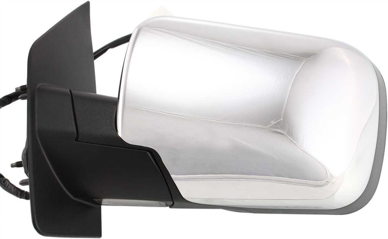 Driver And Passenger Side Mirrors Power Heated Manual Folding Chrome Without Signal Light With Memory Black Base | NI1320173,NI1321173