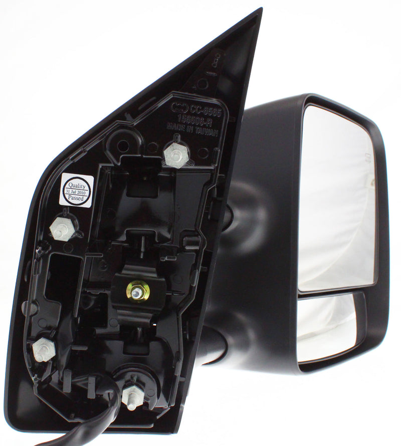 Driver and Passenger Side Towing Mirrors, Power, Heated, Manual Folding, Chrome, without Memory, Black Base | NI1320202,NI1321202
