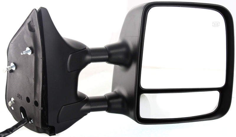 Driver and Passenger Side Towing Mirrors, Power, Heated, Manual Folding, Chrome, with Memory, Black Base, Extends 4 Inches, | NI1320204,NI1321204