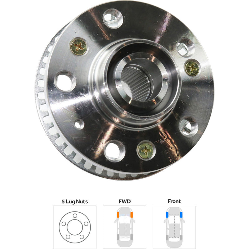 Set Of 2 - Front Driver and Passenger Side Wheel Hubs Without Bearing