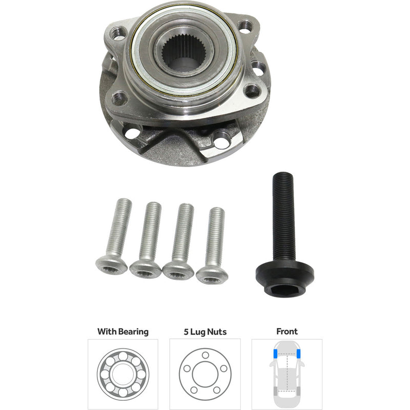 Set Of 2 - Front Driver and Passenger Side Wheel Hubs With Bearing