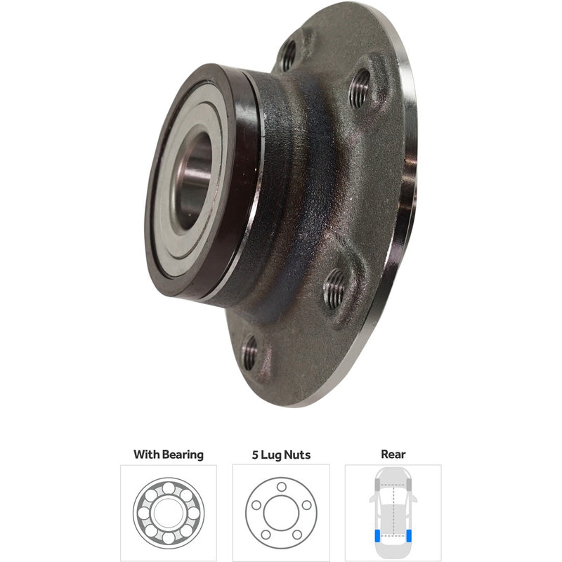 Set Of 2 - Rear Driver and Passenger Side Wheel Hubs With Bearing