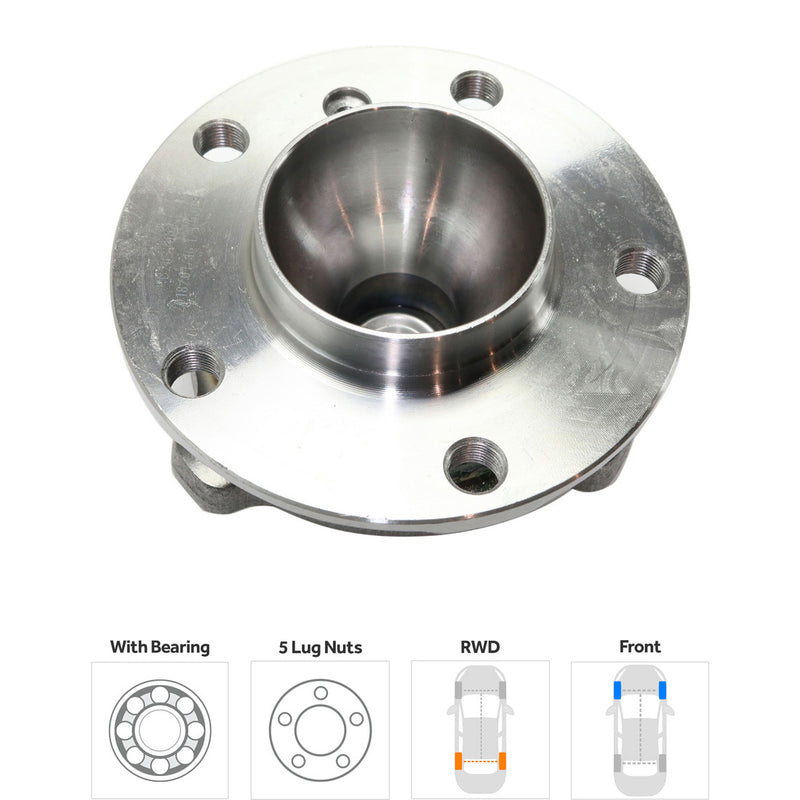 Set Of 2 - Front Driver and Passenger Side Wheel Hubs Wheel Hub Bearing Assembly
