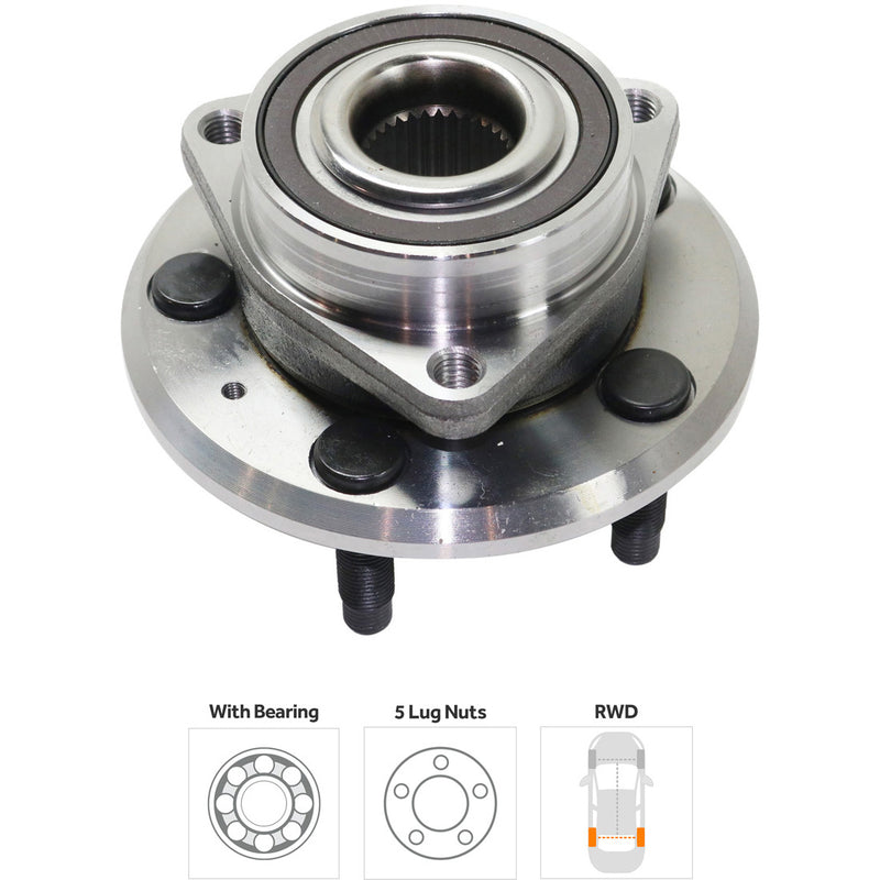 Rear Driver and Passenger Side Wheel Hubs With Bearing