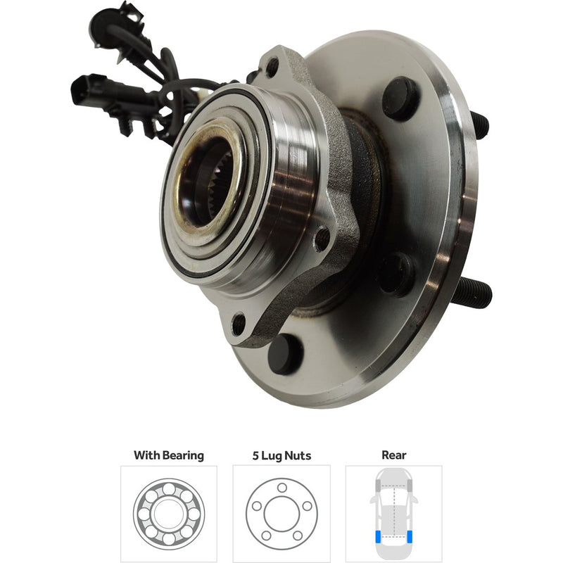 Rear Driver and Passenger Side Wheel Hubs With Bearing With Sensor