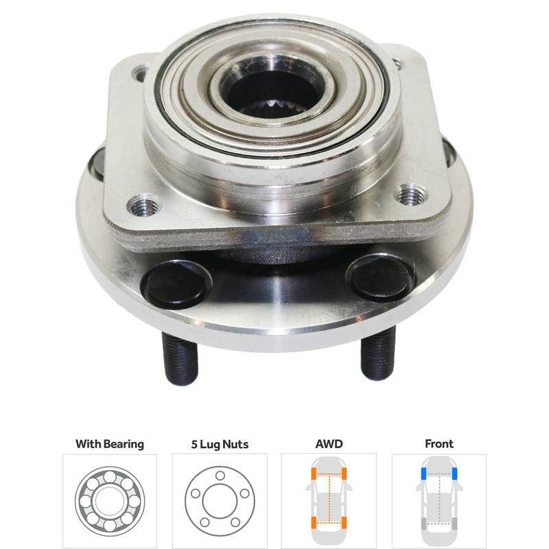 Front Driver and Passenger Side Wheel Hubs With Bearing