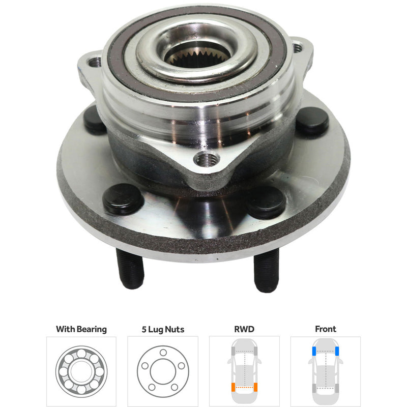 Front Driver and Passenger Side Wheel Hubs With Bearing