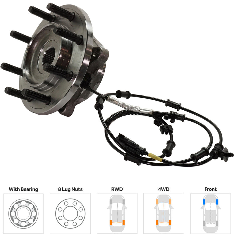 Wheel Hubs With Bearing With Sensor Metallic heat sleeve next to sensor