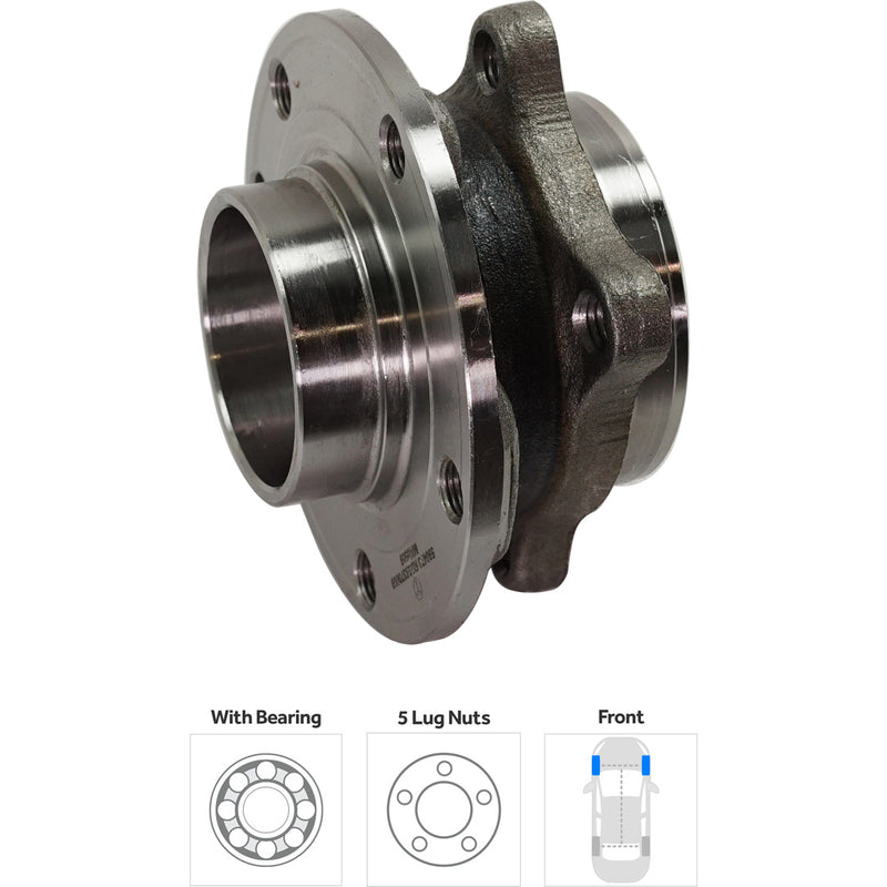 Front Driver and Passenger Side Wheel Hubs With Bearing