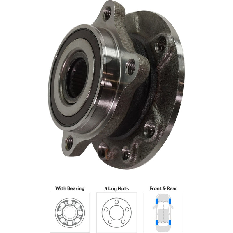 Front and Rear Driver and Passenger Side Wheel Hubs With Bearing