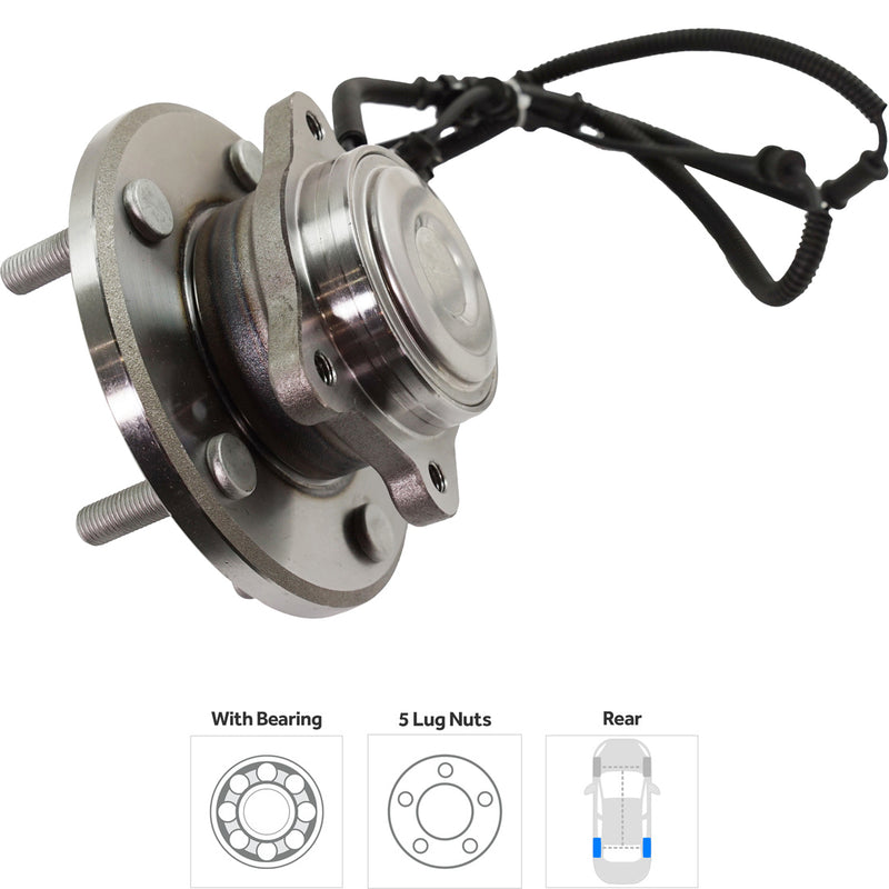 Rear Driver and Passenger Side Wheel Hubs With Bearing With Sensor