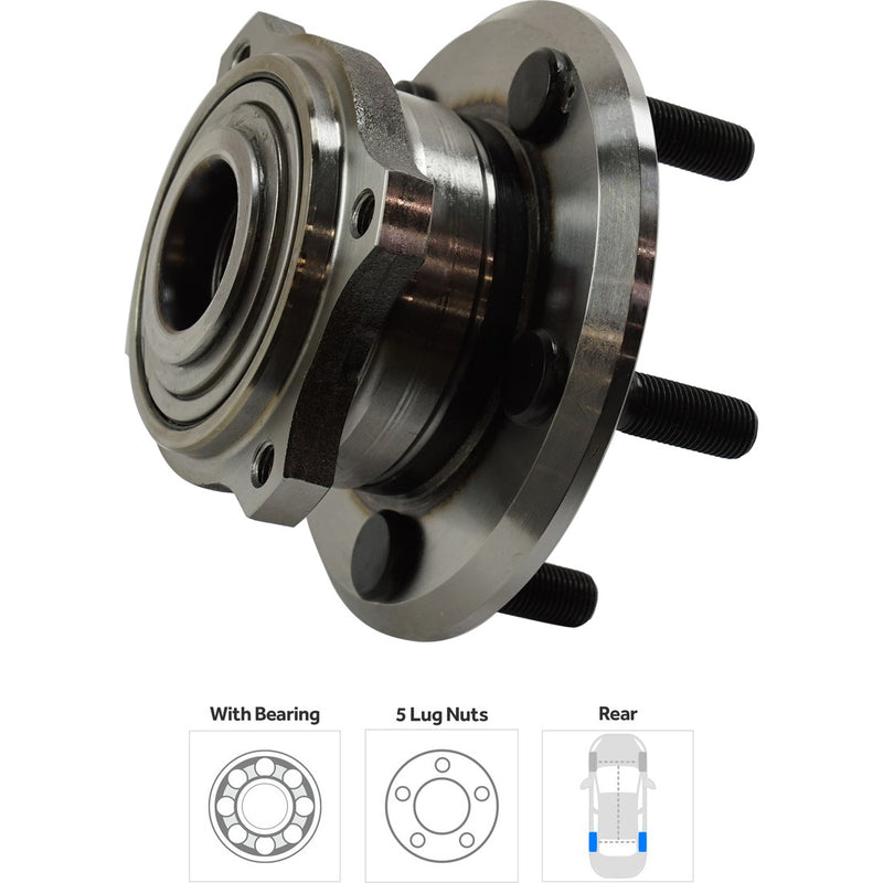 Rear Driver and Passenger Side Wheel Hubs With Bearing