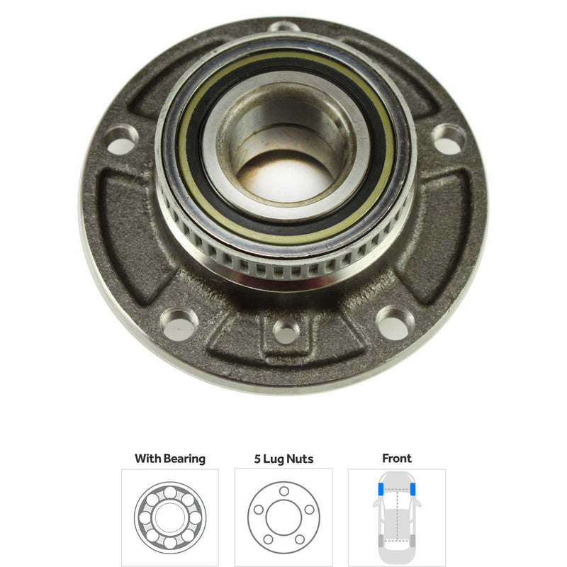Front Driver and Passenger Side Wheel Hubs With Bearing