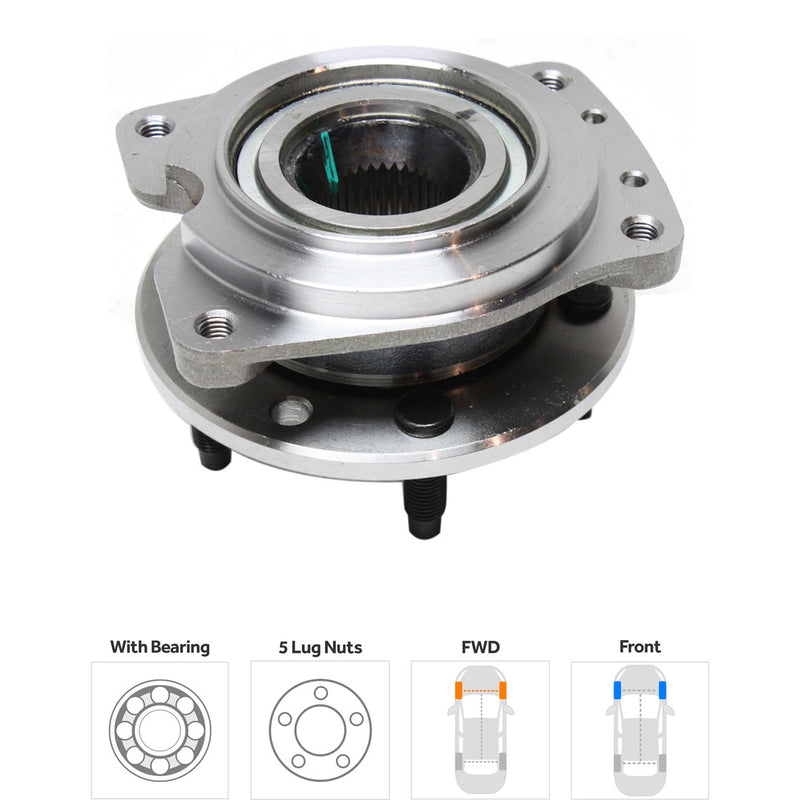 Front Driver and Passenger Side Wheel Hubs With Bearing
