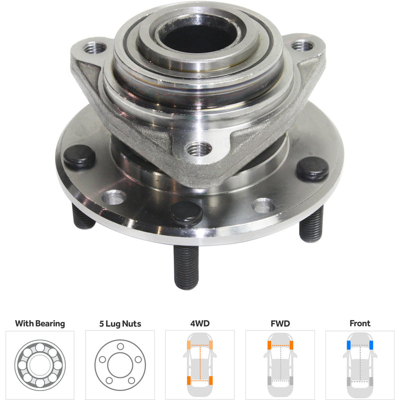 Front Driver and Passenger Side Wheel Hubs With Bearing