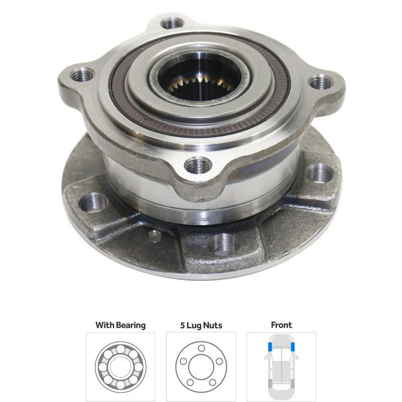 Front Driver and Passenger Side Wheel Hubs With Bearing
