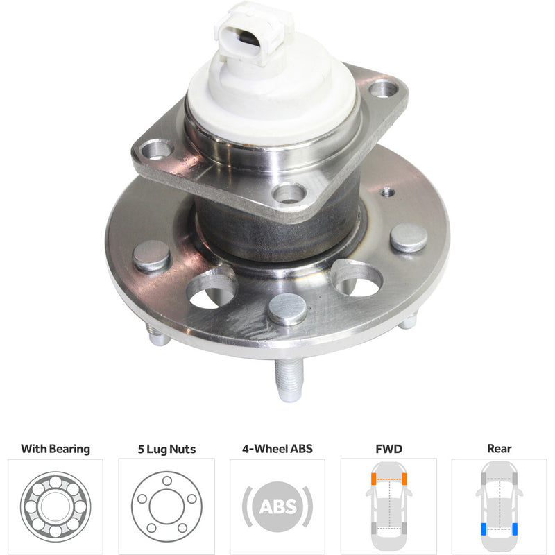 Rear Driver and Passenger Side Wheel Hubs With Bearing With Sensor With Sensor