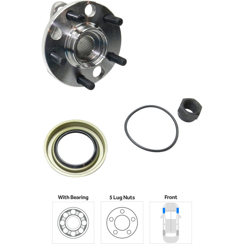 Front Driver and Passenger Side Wheel Hubs With Bearing