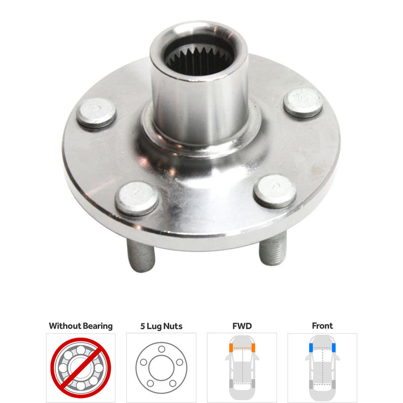 Front Driver and Passenger Side Wheel Hubs w/o Bearing