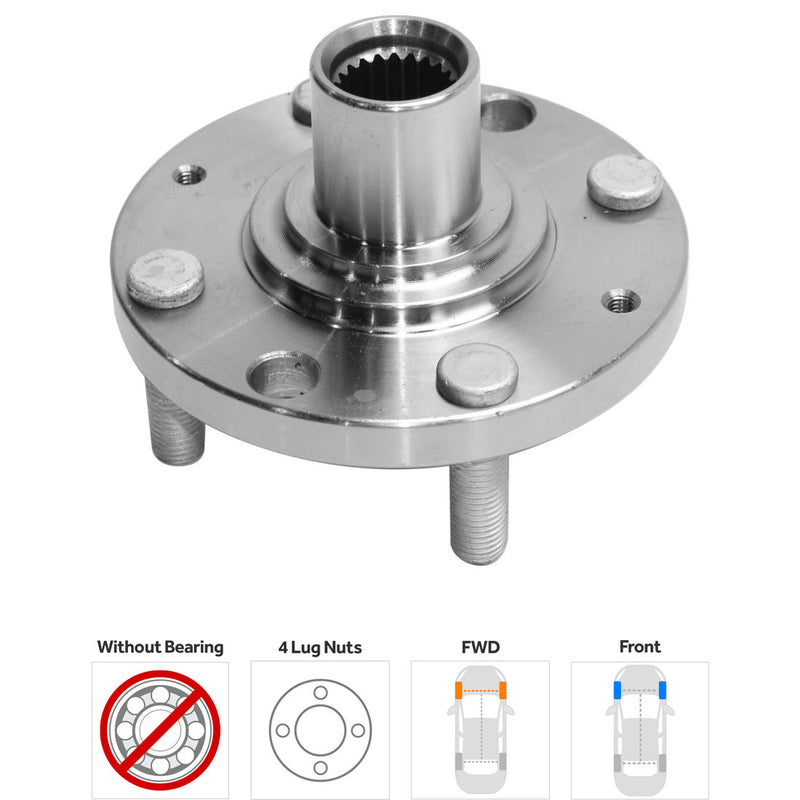 Front Driver and Passenger Side Wheel Hubs w/o Bearing