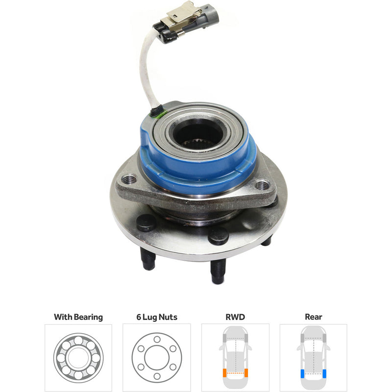 Rear Driver and Passenger Side Wheel Hubs With Bearing With Sensor