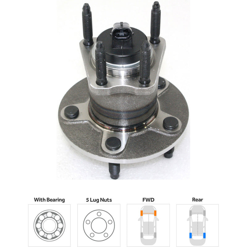 Rear Driver and Passenger Side Wheel Hubs With Bearing With Sensor