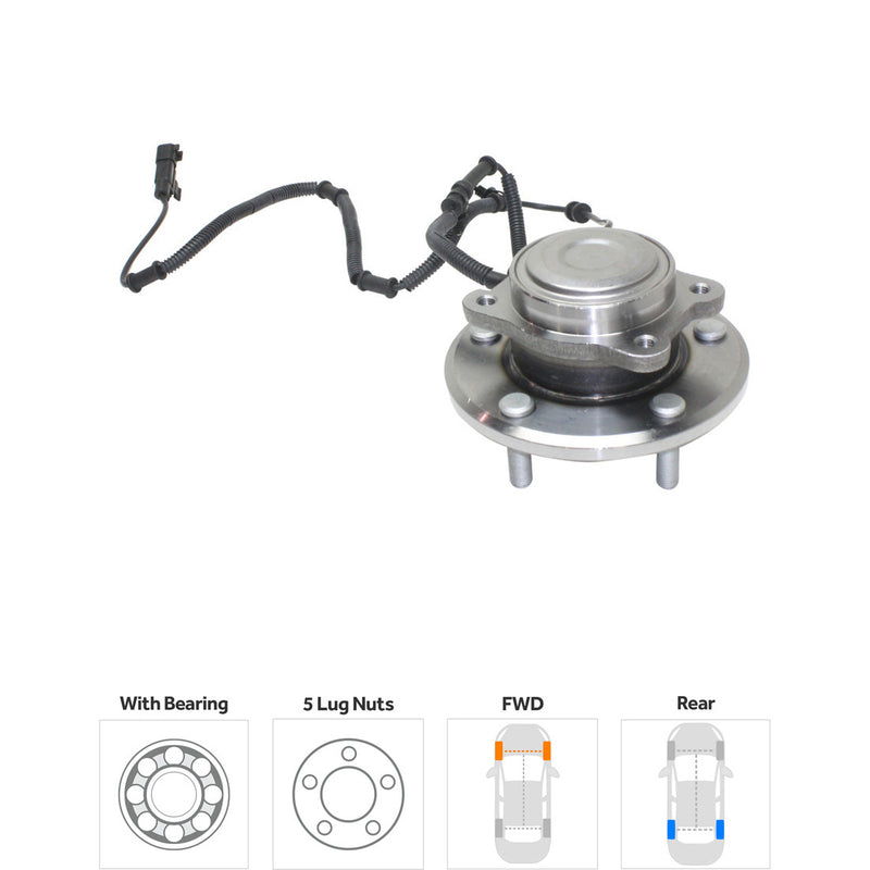 Rear Driver and Passenger Side Wheel Hubs With Bearing With Sensor