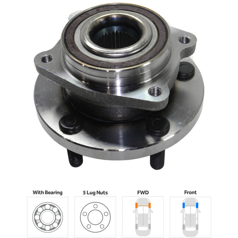 Front Driver and Passenger Side Wheel Hubs Wheel hub and bearing only