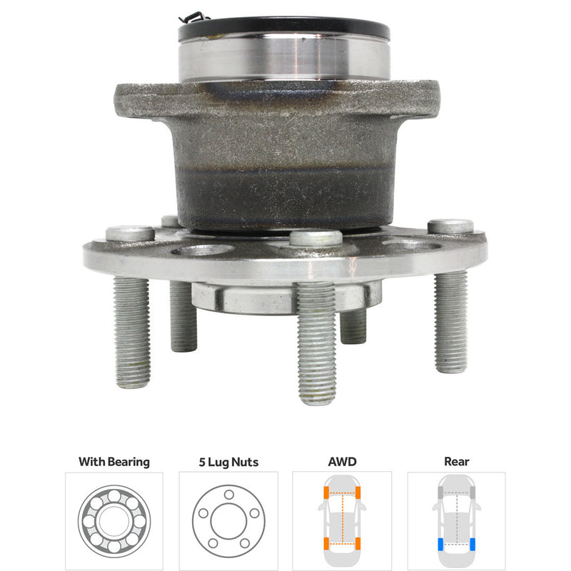 Rear Driver and Passenger Side Wheel Hubs With Bearing Four Wheel Drive/All Wheel Drive