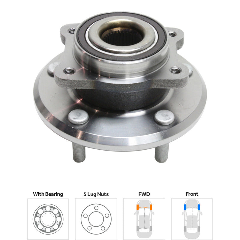 Front Driver and Passenger Side Wheel Hubs With Bearing