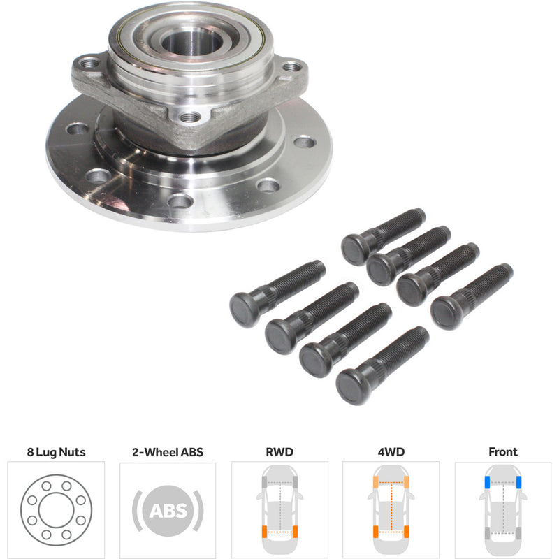 Front Driver and Passenger Side Wheel Hubs With Bearing