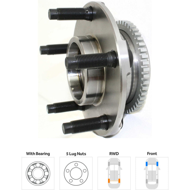 Front Driver and Passenger Side Wheel Hubs With Bearing