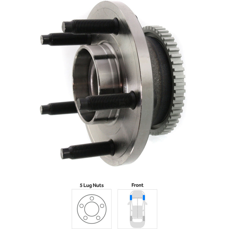Front Driver and Passenger Side Wheel Hubs With Bearing Rear Wheel Drive